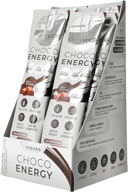 CHOCO ENERGY CHOCOLATE - DISPLAY COM 14 SACHÊS DE 10G